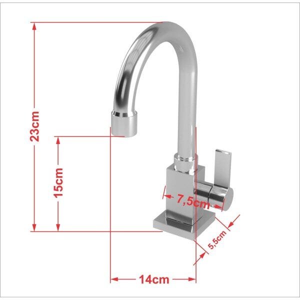 Cuba Q35W com Torneira Luxo e Válvula Click com Sifão e Flexível Compace - 4