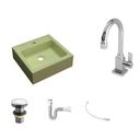 Ver imagem 2 de Kit Cuba Q35 Torneira Luxo 1195 Metal Válvula Click 1 Polegada G Sifão Pvc Flexível Compace