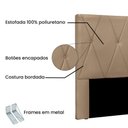 Ver imagem 2 de Cabeceira Elisa Queen para Cama Box Estrutura Mdf-mdp Estofada Suede Creme Loja Sheep
