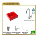 Ver imagem 3 de Kit Cuba Q35 Torneira Luxo 1195 Metal Válvula Click 1 Polegada G Sifão Pvc Flexível Compace