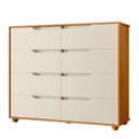 Ver imagem 4 de Cômoda Doble 8 Gavetas Cinamomo/off White ( Vistas Flex) - Abz