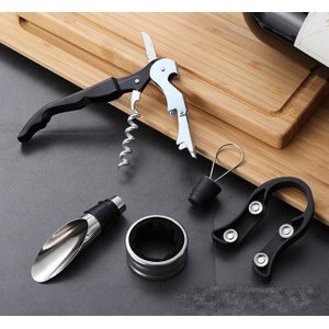 Kit Acessórios Abridores De Garrafas Vinhos Artigo Para Bar E Presente