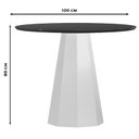 Ver imagem 2 de Mesa de Jantar 100x100 Cm Isis com Vidro Off White Preto – New Ceval