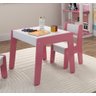 Conjunto Mesa Infantil C 2 Cadeiras Mdf Diana Branco Rosa Ofertamo - 3