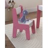 Conjunto Mesa Infantil C 2 Cadeiras Mdf Diana Branco Rosa Ofertamo - 4