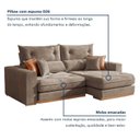 Ver imagem 6 de Sofá Retrátil e Reclinável 3 Lugares Veludo Molas Ensacadas Pillow Top Columbia 230cm Bege
