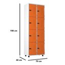 Ver imagem 2 de Armário Roupeiro Aço 8 Portas Academia Guarda Volume Ea702 Laranja