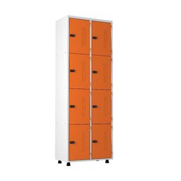 Armário Roupeiro Aço 8 Portas Academia Guarda Volume Ea702 Laranja - 1