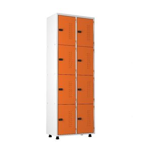 Armário Roupeiro Aço 8 Portas Academia Guarda Volume Ea702 Laranja