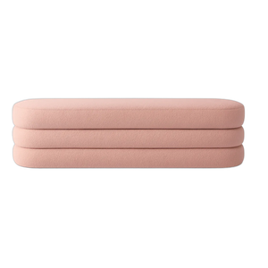 Banco Recamier Puff Cookie Baú 110 Cm - Zahav Estofados:rosa