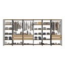 Ver imagem 4 de Guarda-roupa Closet Modulado Arizona 6 Gavetas 405cm Multimóveis Mp4785 Preto/madeirado