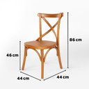 Ver imagem 3 de Kit 4 Cadeiras Madeira Sala de Estar Gourmet Katrina Paris Marrom/Amêndoa