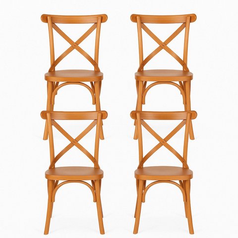 Kit 4 Cadeiras Madeira Sala de Estar Gourmet Katrina Paris