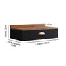 Penteadeira Gloss para Maquiagem Camarim com 1 Gaveta Puxador Concha Suspensa - Preto/ Freijó - 6