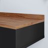 Penteadeira Gloss para Maquiagem Camarim com 1 Gaveta Puxador Concha Suspensa - Preto/ Freijó - 4