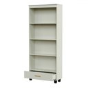 Ver imagem 3 de Estante para Livros 1 Gaveta 3 Prateleiras 100% Mdf Off White/gold C57 - Pradel