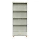 Ver imagem 2 de Estante para Livros 1 Gaveta 3 Prateleiras 100% Mdf Off White/gold C57 - Pradel