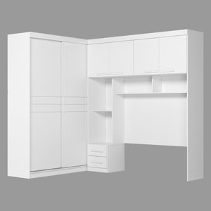Guarda Roupa Modulado Casal 6 Portas 5 Gavetas 4 Nichos Branco Florença - Moval