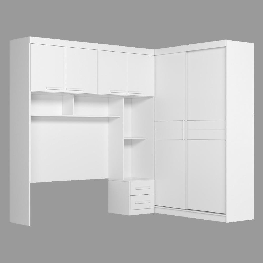 Guarda Roupa Modulado Casal 6 Portas 5 Gavetas 4 Nichos Branco Florença - Moval - 8