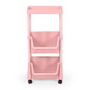Ver imagem 3 de Carrinho Multiuso Prático 3 Prateleiras em Plástico com Rodízio - Rosa