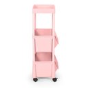 Ver imagem 4 de Carrinho Multiuso Prático 3 Prateleiras em Plástico com Rodízio - Rosa