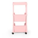 Ver imagem 5 de Carrinho Multiuso Prático 3 Prateleiras em Plástico com Rodízio - Rosa