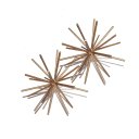 Ver imagem 1 de Kit 2 Esculturas Ouriço Dourado e Preto em Metal 16cm X 16 Cm Artesanal:2 Dourado