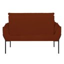 Ver imagem 2 de Poltrona Sofá Luxo Base Metal Preto Recepção Escritório Cor:terracota