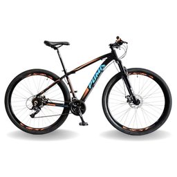 BICICLETA 29 PUMABIKE LINCE 24V STEEZ, FREIO MEC, SUSP 80MM, PRETO COM LARANJA E AZUL, 19 - 1