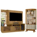 Ver imagem 1 de Estante Home Theater Frizz Plus Cumaru com Cristaleira Moss Cumaru Opala- Madetec
