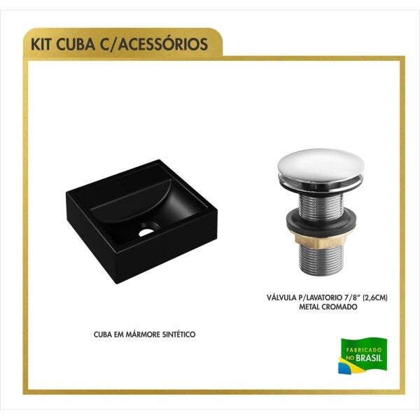 Kit Cuba Quadrada Q32 com Válvula Click Compace - 3