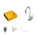 Ver imagem 2 de Kit Cuba Q32 Torneira Luxo 1195 Metal Válvula Click 1 Polegada G Sifão Pvc Flexível Compace