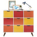 Ver imagem 1 de Nicho Organizador Retrô 9 Gavetas Branco Colors - Qmovi