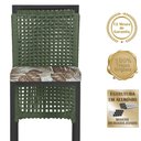 Ver imagem 3 de Mesa Bistrô e 4 Banquetas Roma Preta Corda Estofado 6 Trama Verde