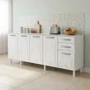 Ver imagem 1 de Balcão de Cozinha para Pia em Aço 5 Portas 2 Gavetas sem Tampo 200cm Star New Branco