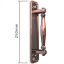 Ver imagem 7 de Puxador Duplo Strauss 250mm Cobre Antigo Porta Pivotante Correr Passagem Madeira Vidro Rústico
