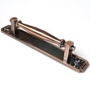 Ver imagem 2 de Puxador Duplo Strauss 250mm Cobre Antigo Porta Pivotante Correr Passagem Madeira Vidro Rústico