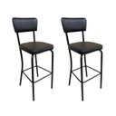 Ver imagem 1 de Banqueta Olivia Altura 65cm para Bar e Cozinha Preta com Assento Confortável Encosto Estofado Kit 2