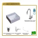 Ver imagem 3 de Kit Cuba Q32 Torneira Luxo 1195 Metal Válvula Click 1 Polegada G Sifão Pvc Flexível Compace