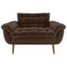 Sofá Namoradeira Pequeno Confortável 1,25 Larg Xangai Matrix Cor:veludo Marrom - 1