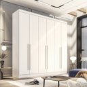 Ver imagem 5 de Guarda Roupa Casal 6 Portas 4 Gavetas Uberaba 100% Mdf 15mm - Valverde: Branco Neve