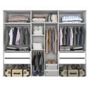 Ver imagem 2 de Guarda Roupa Casal 6 Portas 4 Gavetas Uberaba 100% Mdf 15mm - Valverde: Branco Neve