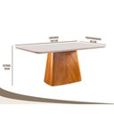 Ver imagem 4 de Mesa de Jantar Horus Lâmina Madeira Natural e Tampo com Vidro 1.60m Móveis Mundial