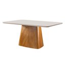 Ver imagem 2 de Mesa de Jantar Horus Lâmina Madeira Natural e Tampo com Vidro 1.60m Móveis Mundial