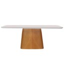 Ver imagem 3 de Mesa de Jantar Horus Lâmina Madeira Natural e Tampo com Vidro 1.60m Móveis Mundial