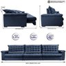 Sofá Retrátil e Reclinável 3,55m Molas Ensacadas Cama inBox Big Space com Bordado 3D Velusoft - 2