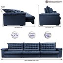 Ver imagem 2 de Sofá Retrátil e Reclinável 3,55m Molas Ensacadas Cama inBox Big Space com Bordado 3D Velusoft