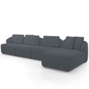 Ver imagem 6 de Sofá 5 Lugares com Chaise Direito Sala Living 328cm Arlo F04 Bouclê Grafite Tc-10050 - Lyam Decor