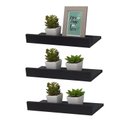 Ver imagem 1 de Kit 3 Prateleiras Porta Quadros 30 X 15cm Preta Suporte Invisível