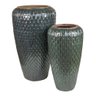 Vaso Cerâmica Importado África Rústico Verde D48cm x A90cm - 2